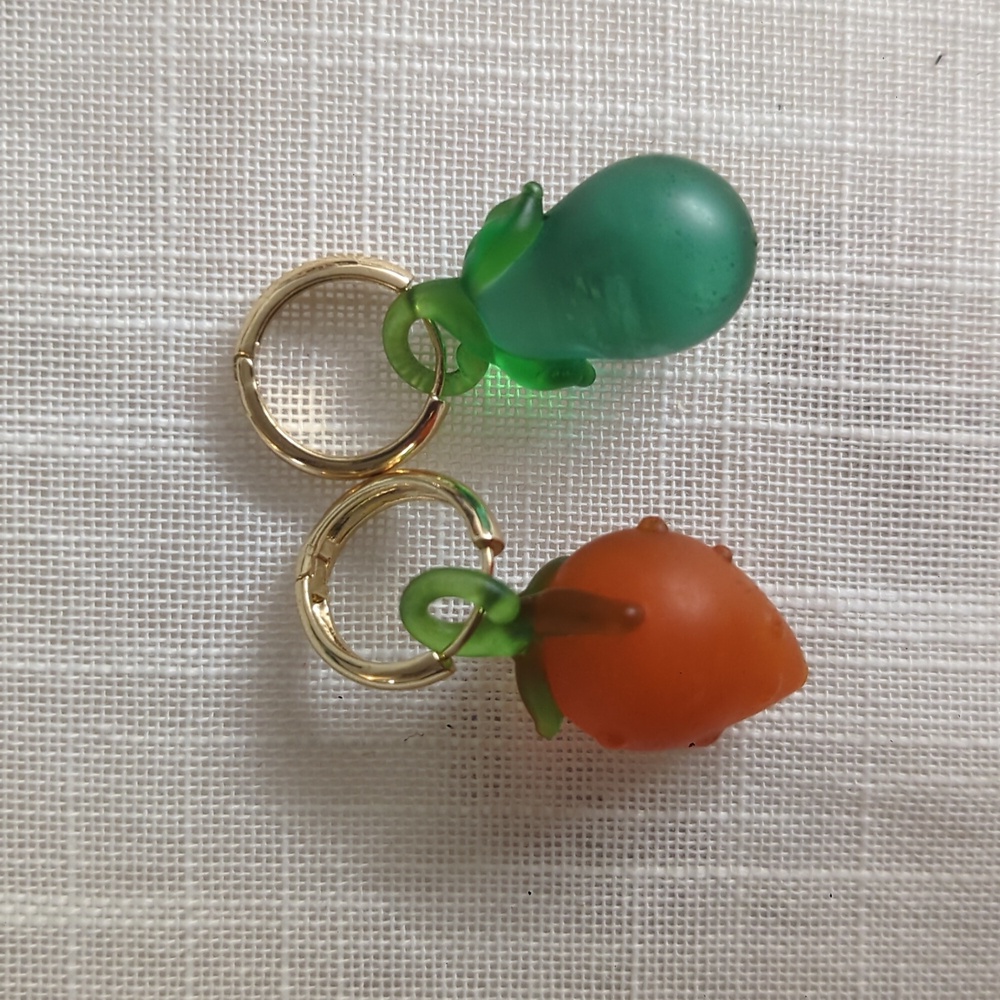 Vintage Fruit Glass Earrings / Pendants